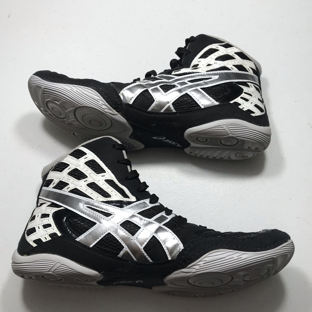 Asics Black and White Men's Athletic Wrestling Sneakers Size 10.5 SB- - Picture 9 of 10